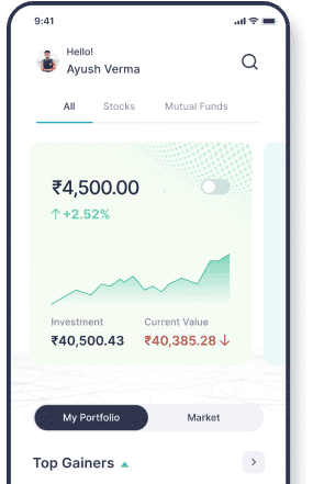Smartphone displaying the Gainn trading application